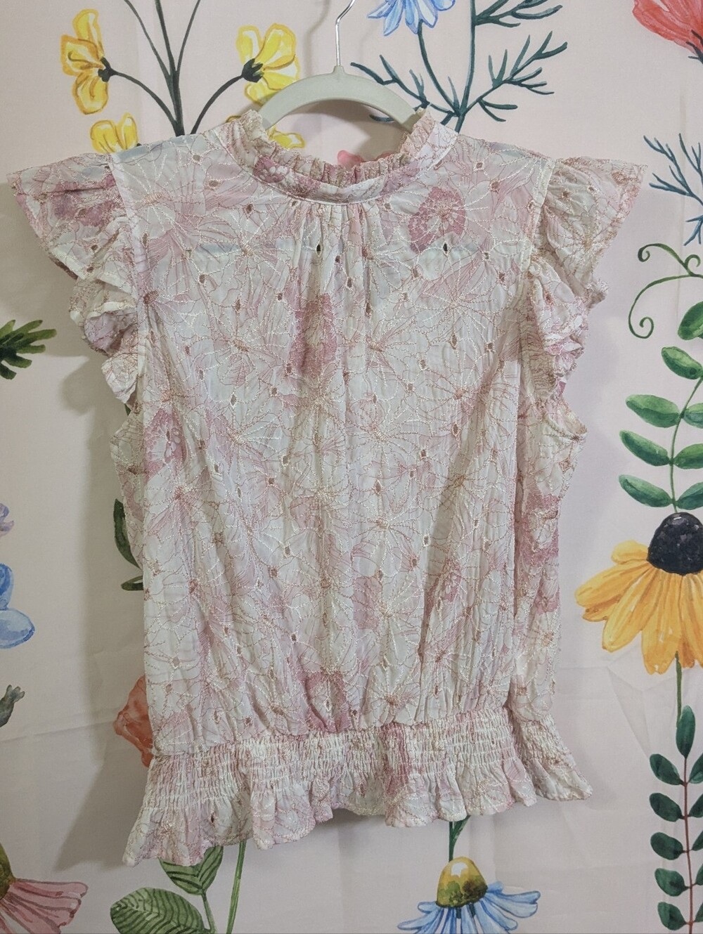 VOY Pink & Ivory Blouse